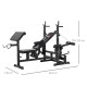 Multi-Exercise Full-Body Weight Rack with Bench Press, Leg Extension, Chest Fly Resistance Band &amp; Preacher Curl