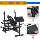 Multi-Exercise Full-Body Weight Rack with Bench Press, Leg Extension, Chest Fly Resistance Band &amp; Preacher Curl