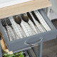 Rolling Kitchen Cart, Utility Storage Cart with 4 Basket Drawers &amp; Side Racks, Wheels for Dining Room, Grey