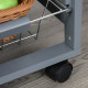 Rolling Kitchen Cart, Utility Storage Cart with 4 Basket Drawers &amp; Side Racks, Wheels for Dining Room, Grey