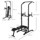 Pull Up Station with Adjustable Weight Bench, Dip Station and Barbell Rack, Multi-Function Power Tower Free Standing Pull Up Bar