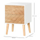 2 Drawers Bedside Table with Pine Legs, Bedroom Wooden Storage Cabinet, Natural