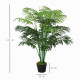 Outsunny 125cm/4FT Artificial Palm Plant Decorative Tree with Nursery Pot, Fake Plastic Indoor Outdoor Home Office Décor, Green