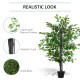 Outsunny 145cm Artificial Banyan Plant Faux Decorative Tree w/ Cement Pot Vibrant Greenery Shrubbery Indoor Outdoor Accessory