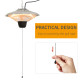 Outsunny 1500W Patio Heater Outdoor Ceiling Mounted Aluminium Halogen Electric Hanging  Heating Light Pull Switch Control