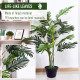 Outsunny Artificial Tree, 150cm Tropical Palm Tree, Fake Plants in Pots, Faux Green Plant for Indoor Outdoor Home Office Living 