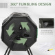 Outsunny 160L Tumbling Compost Bin Outdoor Dual Chamber 360° Rotating Composter, Garden Compost Bin w/ Sliding Doors &amp; Solid Ste