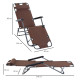 Outsunny 2 in 1 Sun Lounger Folding Reclining Chair Garden Outdoor Camping Adjustable Back with Pillow, Brown