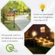 Outsunny 2 PCS LED Garden Lights Lamp Post Solar Powered Lantern Patio Pathway Walkway Outdoor Water-Resist Auto Switch 6 Hours 