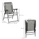 Outsunny 2 Pieces Foldable Chair Set, Outdoor Portable Loungers for Camping Pool Beach Deck, Lawn Chairs with Armrest Steel Fram