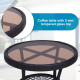 Outsunny 3 Pieces PE Rattan Garden Rocking Chair Set w/ Soft Cushion, Outdoor Rocking Bistro Set with Tempered Glass Round Coffe