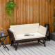 Outsunny 2-Seater 2-in-1 Rattan Convertible Sofa Daybed Brown