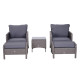 Outsunny 2-Seater Rattan Furniture Set, Steel Frame-Grey