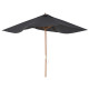 Outsunny 2 x 3m Wooden Garden Parasol Umbrella Outdoor Sun Shade Canopy, Dark Grey