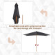 Outsunny 2 x 3m Wooden Garden Parasol Umbrella Outdoor Sun Shade Canopy, Dark Grey