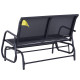 Outsunny 2-Person Outdoor Glider Bench Patio Double Swing Gliding Chair Loveseat w/Power Coated Steel Frame for Garden Patio Por