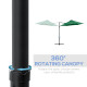 Outsunny 2.5M Garden Cantilever Parasol with 360° Rotation, Offset Roma Patio Umbrella Hanging Sun Shade Canopy Shelter with Cro