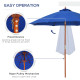 Outsunny 2.5m Garden Parasol Umbrella, Outdoor Market Table Umbrella with Wooden Pole &amp; 8 Fibre Glass Ribs, Round Sun Shade Cano