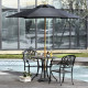 Outsunny 2.5m Wood Garden Parasol Sun Shade Patio Outdoor Wooden Umbrella Canopy Black