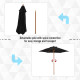 Outsunny 2.5m Wood Garden Parasol Sun Shade Patio Outdoor Wooden Umbrella Canopy Black