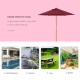 Outsunny 2.5m Wood Garden Parasol Sun Shade Patio Outdoor Wooden Umbrella Canopy Wine Red