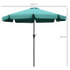 Outsunny 2.7m Patio Parasol Garden Umbrellas Outdoor Sun Shade Table Umbrella with Tilt, Crank, 8 Ribs, Ruffles, Green