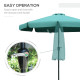 Outsunny 2.7m Patio Parasol Garden Umbrellas Outdoor Sun Shade Table Umbrella with Tilt, Crank, 8 Ribs, Ruffles, Green