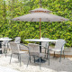 Outsunny 2.7m Elegant Wooden Frame Parasol Umbrella - Grey