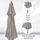 Outsunny 2.7m Elegant Wooden Frame Parasol Umbrella - Grey