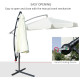 Outsunny 2.7m Garden Banana Parasol Cantilever Umbrella with Crank Handle and Cross Base for Outdoor, Hanging Sun Shade, Cream W