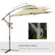 Outsunny 2.7m Garden Banana Parasol Cantilever Umbrella with Crank Handle, Double Tier Canopy and Cross Base for Outdoor, Hangin