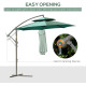 Outsunny 2.7m Banana Parasol Cantilever Umbrella with Crank Handle, Double Tier Canopy and Cross Base for Outdoor, Hanging Sun S