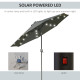 Outsunny 2.7m Patio Garden Umbrella Outdoor Parasol with Tilt Crank and 24 LEDs Lights (Grey)