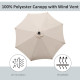 Outsunny 2.7m Patio Garden Umbrella Outdoor Parasol with Tilt Crank and 24 LEDs Lights (Cream)