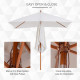 Outsunny 2m x 1.5m Garden Parasol Umbrella with Tilting Sunshade Canopy, Outdoor Market Table Umbrella with Wood and Bamboo Fram