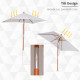 Outsunny 2m x 1.5m Garden Parasol Umbrella with Tilting Sunshade Canopy, Outdoor Market Table Umbrella with Wood and Bamboo Fram