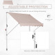 Outsunny 2x1.5m  Adjustable Outdoor Aluminium Frame Awning Beige