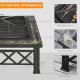 Outsunny Large Outdoor Fire Pit Table, 3 in 1 Square Wood Burning Firepit Metal Brazier, BBQ Grill, Ice Bucket w/ Grill Grate, L