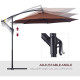 Outsunny Φ3m Hanging Umbrella Parasol-Coffee