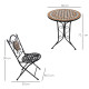 Outsunny 3 PCs Garden Mosaic Bistro Set Outdoor Patio 2 Folding Chairs &amp; 1 Round Table  Outdoor Furniture Vintage