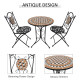 Outsunny 3 PCs Garden Mosaic Bistro Set Outdoor Patio 2 Folding Chairs &amp; 1 Round Table  Outdoor Furniture Vintage