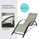 Outsunny 3 Pieces Lounge Chair Set Metal Frame Garden Outdoor Recliner Sunbathing Chair with Table, Grey