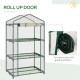 Outsunny 3 Tier Mini Greenhouse Portable Garden Grow House with Roll Up Door and Wire Shelves, 69L x 49W x 125H cm, Clear