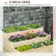 Outsunny 117cm x 100cm x 54cm 3 Tier Raised Garden Bed 376L Fir Wood Elevated Planter Flower Box with 9 Grow Grids and Non-woven