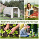 Outsunny Walk-in Polytunnel Greenhouse Green House with Roll-up Sidewalls, UV-resistant PE Cover, 3 x 2 x 2m, White