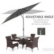 Outsunny 3 x 2m Garden Parasol Umbrella, Outdoor Market Table Umbrella with Aluminium Pole &amp; Crank, Rectangular Tilting Parasol 