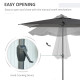 Outsunny 3 x 2m Garden Parasol Umbrella, Outdoor Market Table Umbrella with Aluminium Pole &amp; Crank, Rectangular Tilting Parasol 