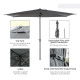 Outsunny 3 x 2m Garden Parasol Umbrella, Outdoor Market Table Umbrella with Aluminium Pole &amp; Crank, Rectangular Tilting Parasol 