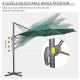 Outsunny 3 x 3(m) Cantilever Parasol with Cross Base, Garden Umbrella with 360° Rotation, Crank Handle and Tilt for Outdoor, Pat