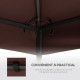 Outsunny 3x3 m Double-Tier Canopy Top Replacement-Coffee